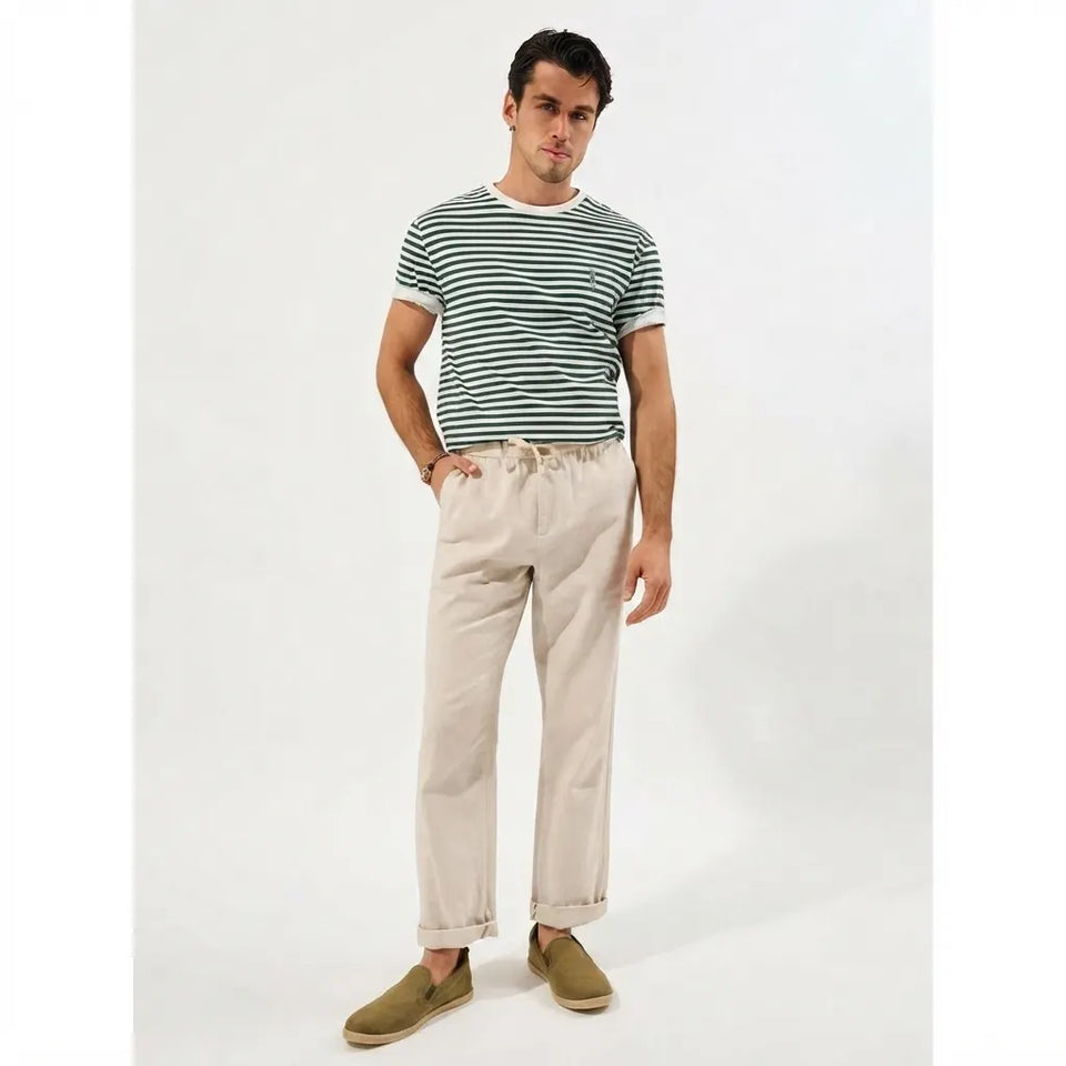 Sinsay Men's Light Beige Straight-Fit Pants