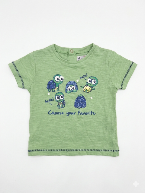 Charanga Baby Boy's Green Turtle Printed T-Shirt | Charanga In Lebanon