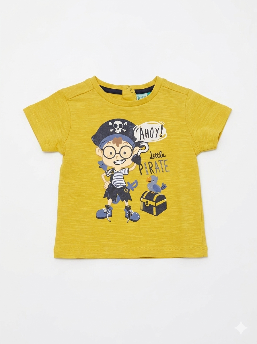 Top Top Baby Boy's Yellow Printed T-Shirt | Top Top In Lebanon