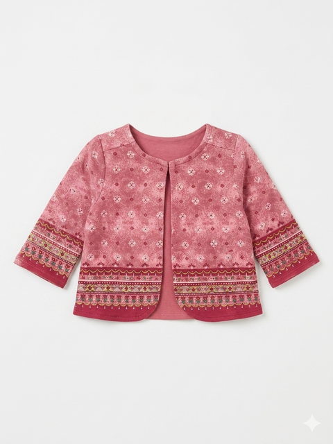 Charanga Baby Girl's Pink Floral Print Long Sleeve Cardigan | Charanga In Lebanon