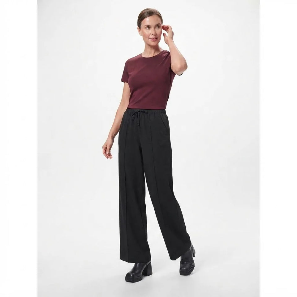 Sinsay Women's Black Front Seam Details Wide-Leg Pant