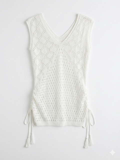 SD Women's White V-Neck Cover Up Dress | SD In Lebanon