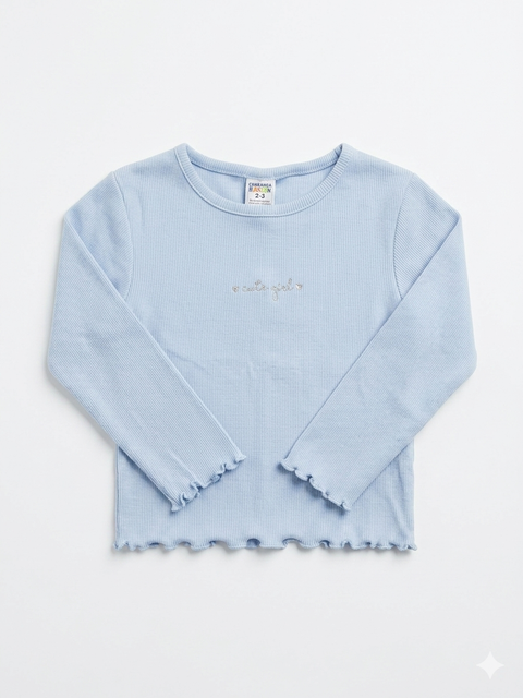 Charanga Baby Girl's Light Blue Ripped " Cute Girl " Blouse | Charanga In Lebanon