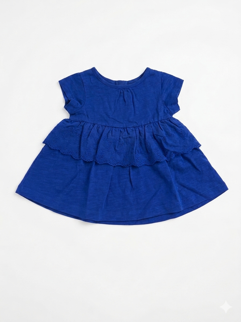 Charanga Baby Girl's Royal Blue Short Sleeve Dress | Charanga In Lebanon