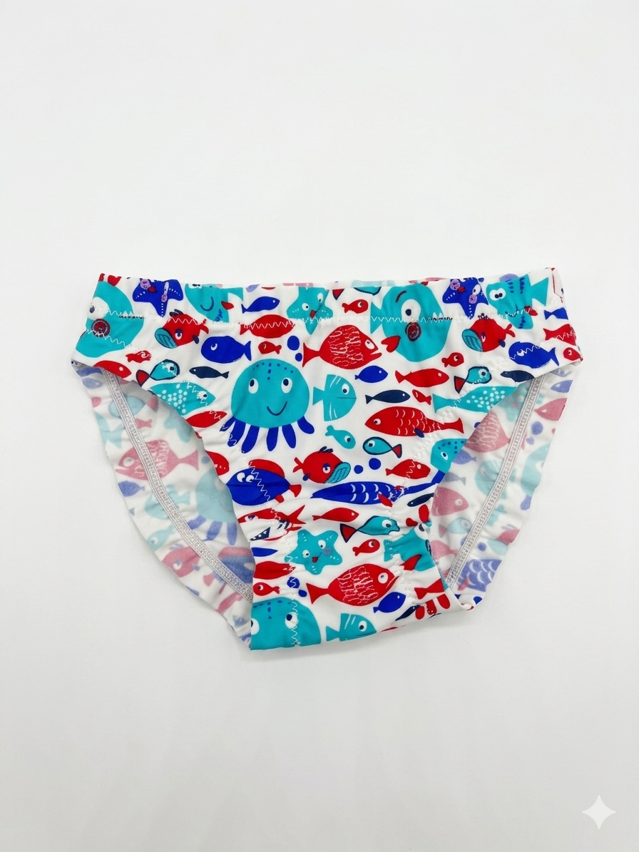 Top Top Baby Girl's Multicolor Fish Printed Swim Briefs | Top Top In Lebanon