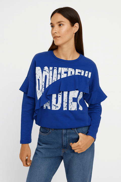 Mango Women's Navy Blue Long-Sleeve Sweatshirt| Mango in Lebanon