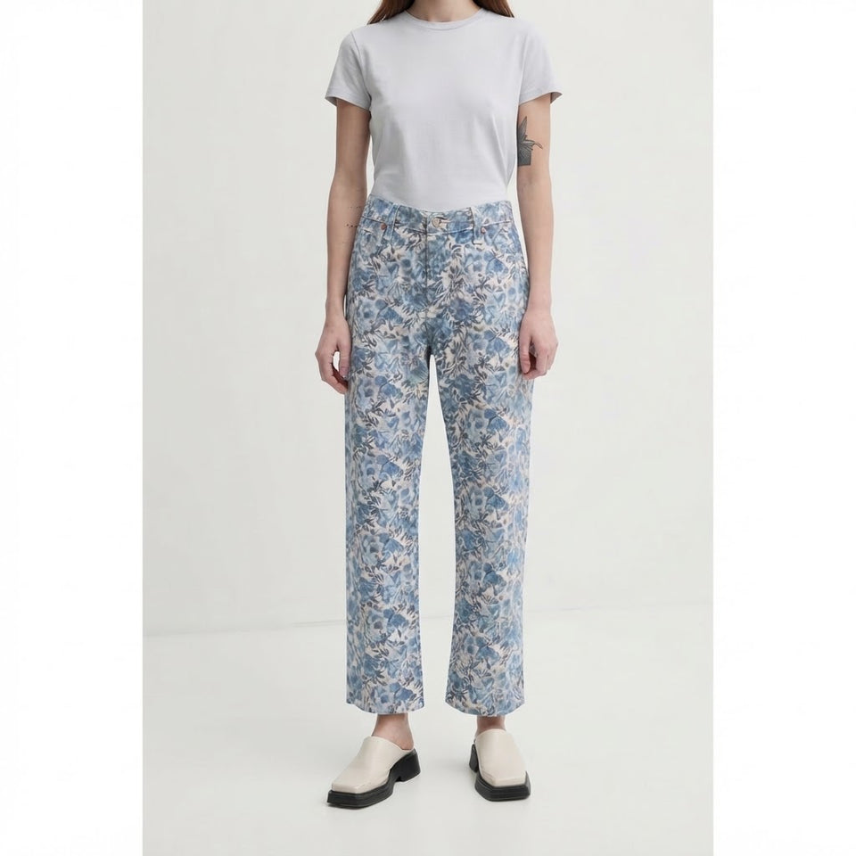 Levi's Women's White & Blue Floral Pattern Jeans