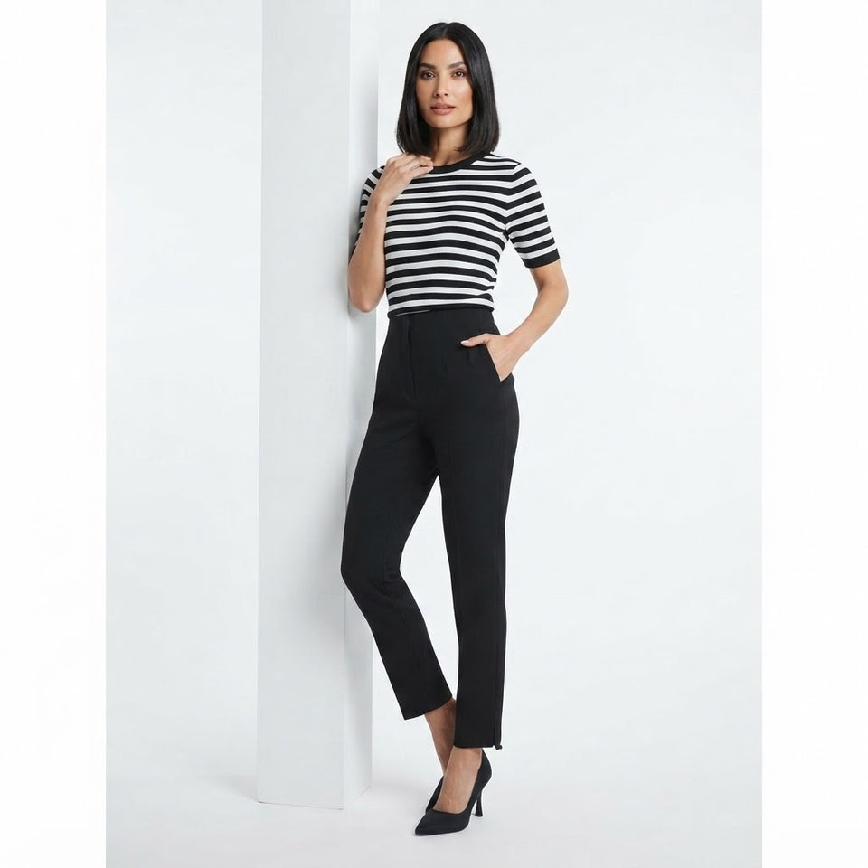 Sinsay Women's Black High-Waisted Cigarette Trousers