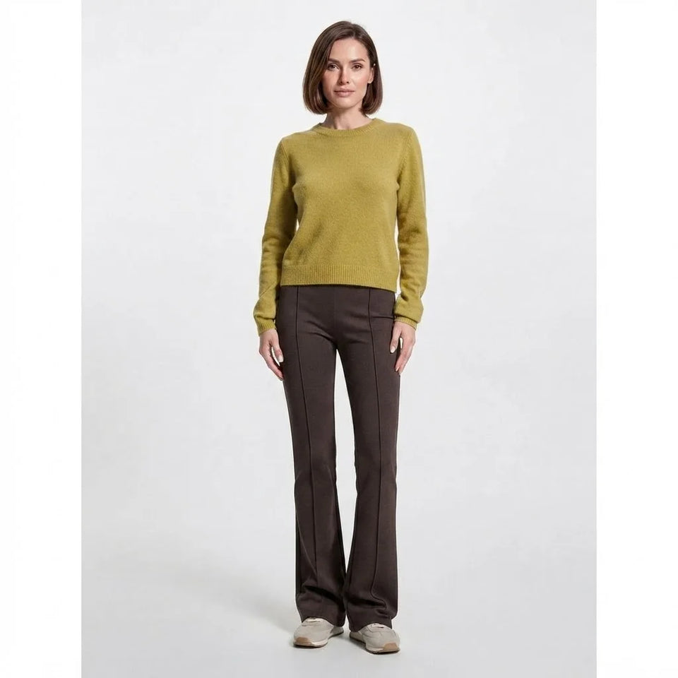 Sinsay Women's Dark Brown Flared Trousers