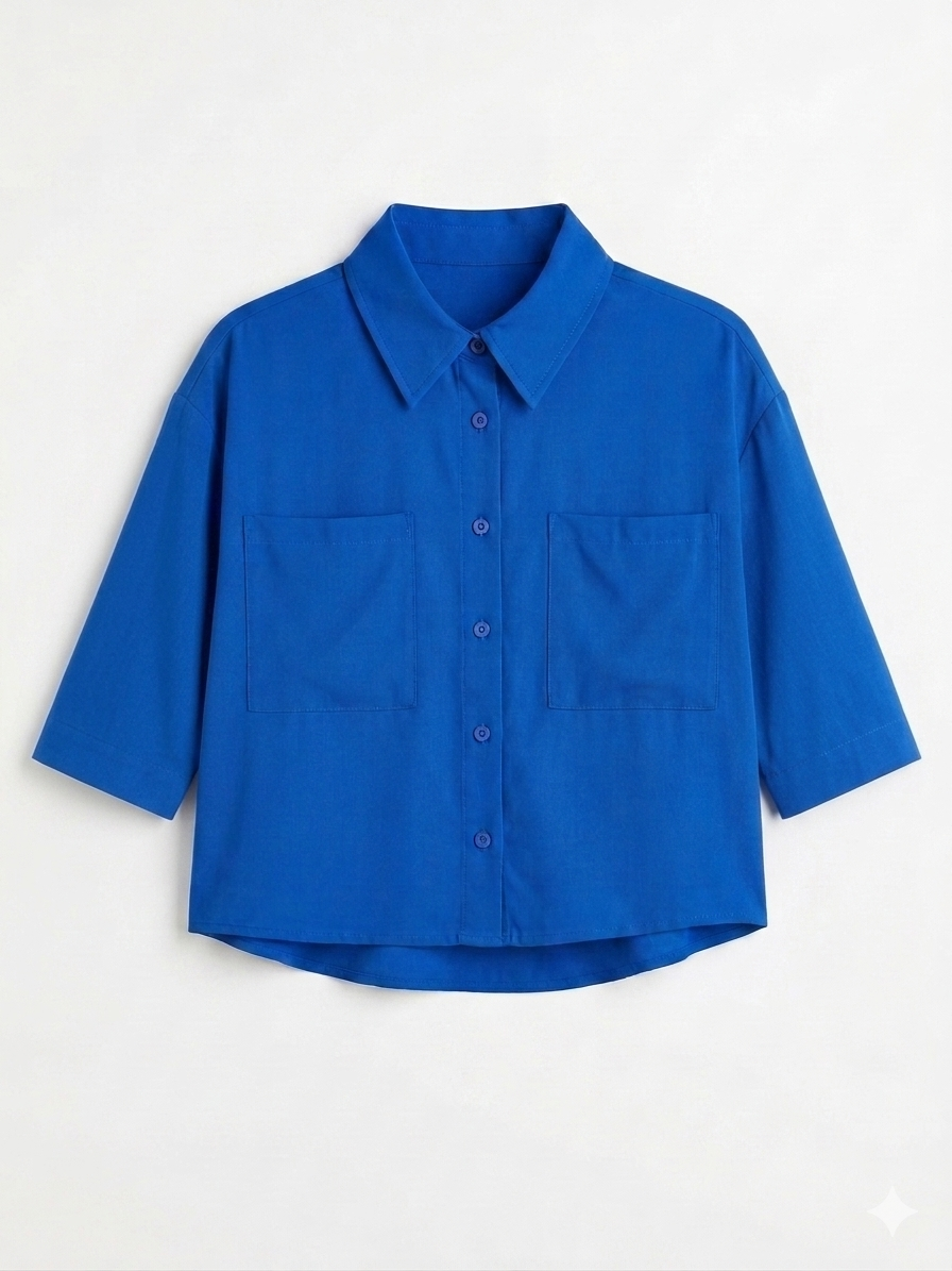 Myd Basic Women's Royal Blue Button Down Shirt | Myd Basic In Lebanon