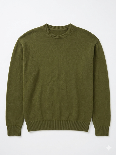 Jack & Jones Men's Olive Green Premium Knit Crew Neck Sweater | Jack & Jones In Lebanon