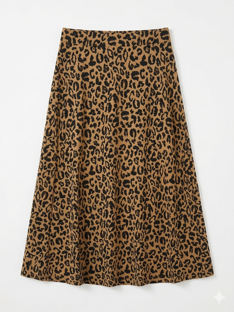 Olalook Women's Brown Classic Leopard Maxi Skirt | Olalook In Lebanon