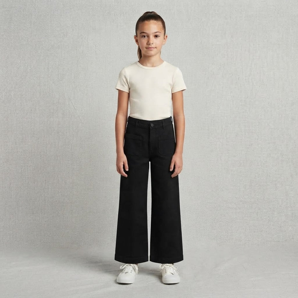 Epic Threads Girl's Black Classic SWide-Leg Cargo Pants