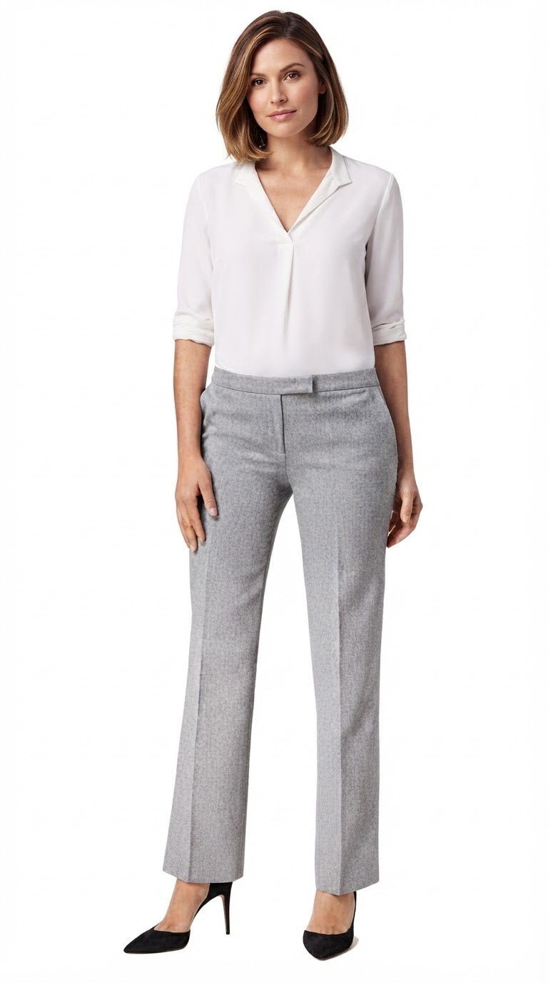 Kasper Women's Grey Straight-Leg Pants