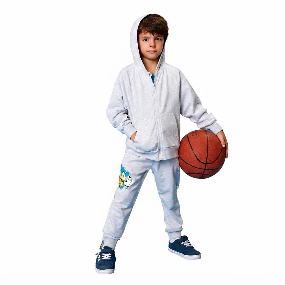 Sinsay Boy's Light Grey Graphic Print Sweatpants