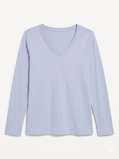 Charter Club Women's Light Blue Long Sleeve V-Neck Blouse | Charter Club In Lebanon