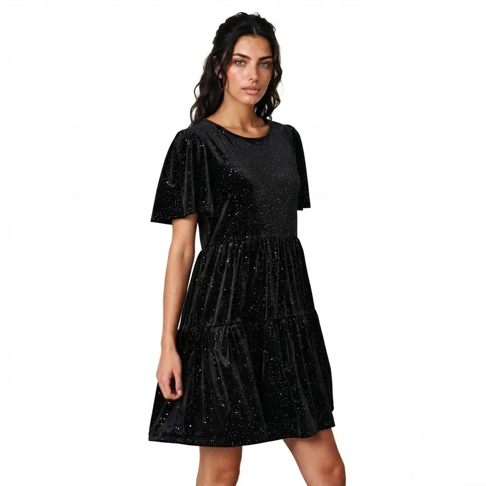 Sinsay Women's Black Shimmering Balloon Dress