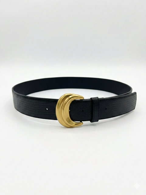SD Women's Black Wide Leather Belt | SD In Lebanon