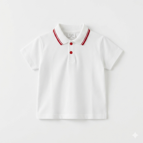 Zara Baby Boy's White Polo Neck T-Shirts | Zara In Lebanon