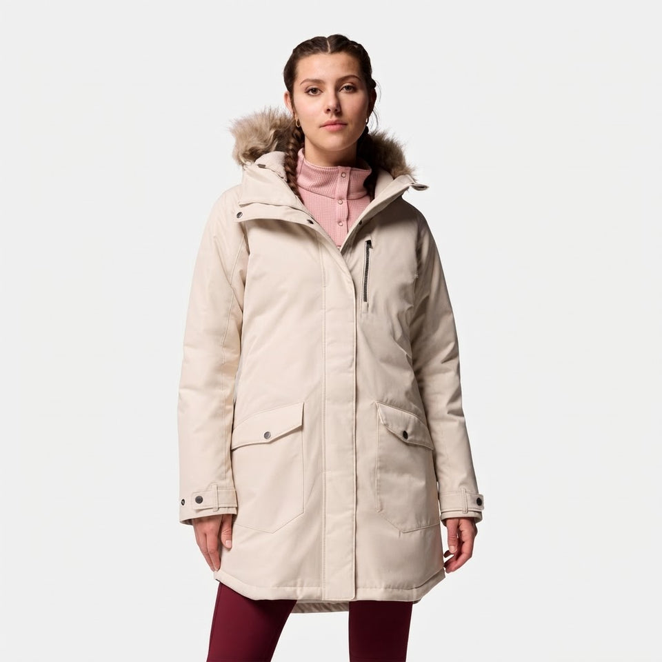 Columbia Women's Light Beige Suttle Mountain Long Insulated Jacket