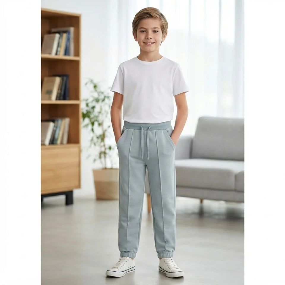 Sinsay Boy's Blue Ribbed Cuffs Sweatpants