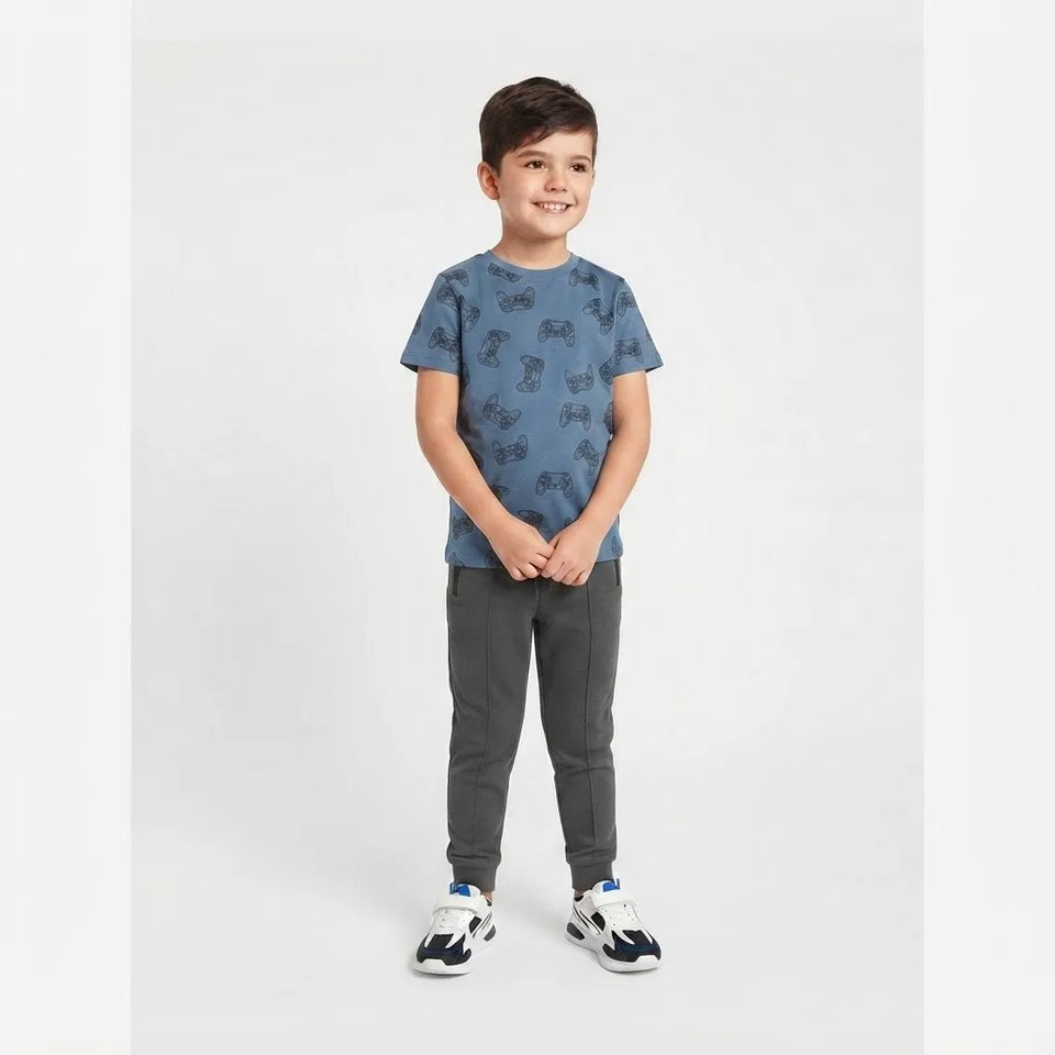 Sinsay Boy's Dark Grey Zippered Side Pockets Sweatpants
