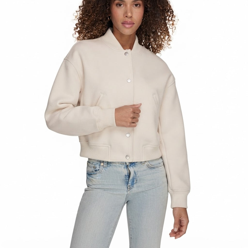 Levi's Women's Light Beige Varsity Bomber Jacket