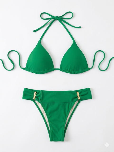 Maryssil Women's Green Triangle Bikini Set | Maryssil In Lebanon