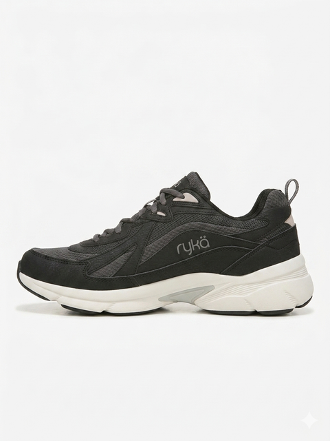 Ryka Women's Black Water-Repellent Lace-Up Walking Sneaker | Ryka In Lebanon