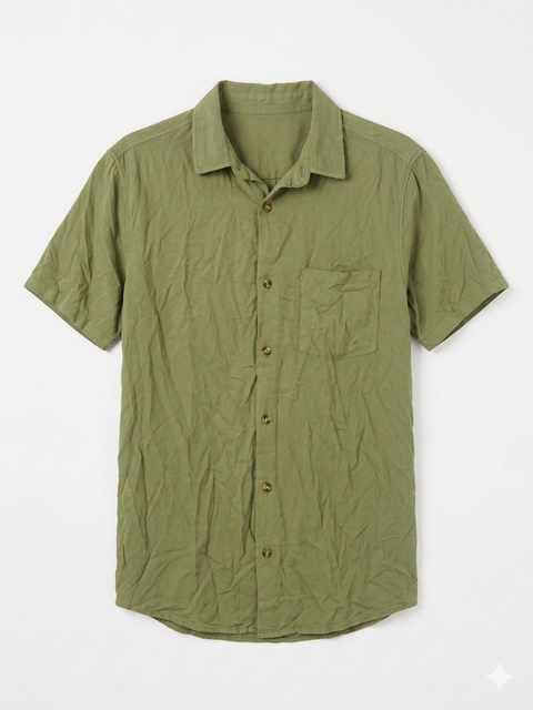 Cotton On Men's Green Short Sleeves Button Up Shirt | Cotton On In Lebanon
