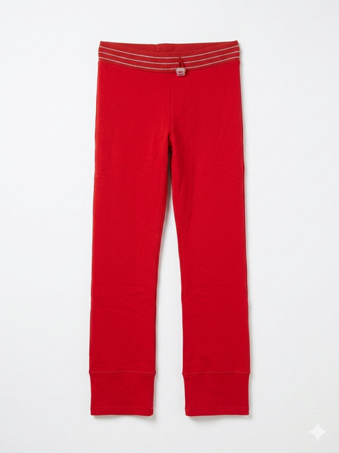 SD Girl's Red Flared Legging With Striped Waistband | SD In Lebanon