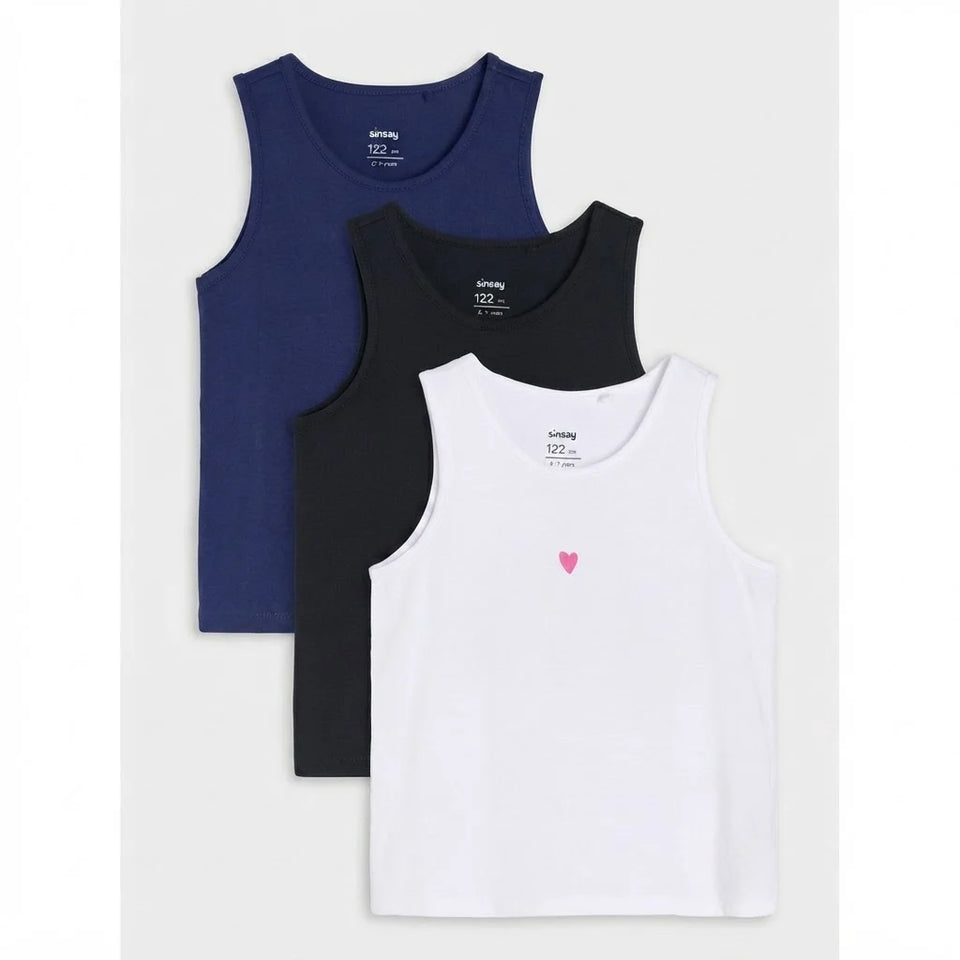 Sinsay Boy's Multicolor Small Heart Print Pack Of 3 Tank Top