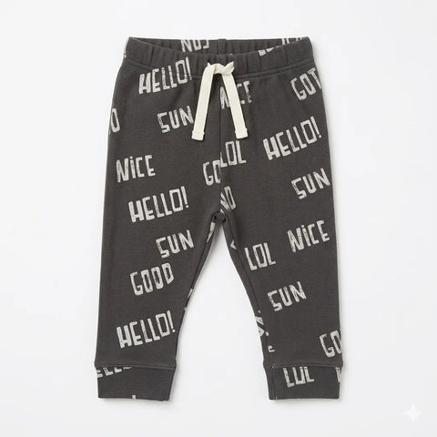 Zara Baby Boy's Dark Grey Printed Elastic Waist Sweatpants | Zara In Lebanon