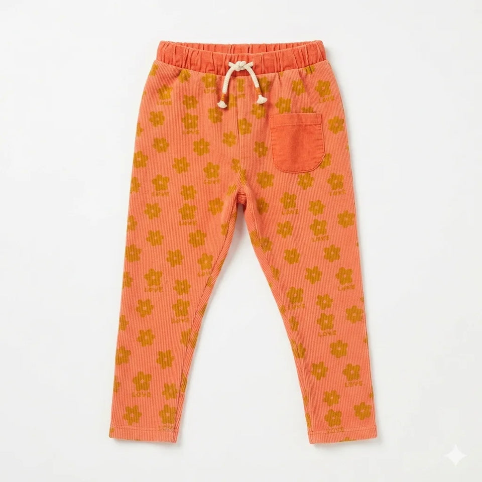 Zara Baby Girl's Orange Floral Leggings | Zara In Lebanon