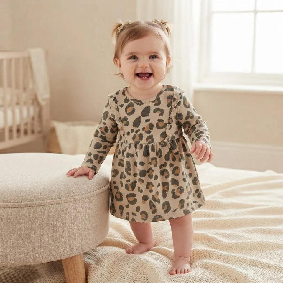 Sinsay Baby Girl's Multicolor Leopard-Print Dress
