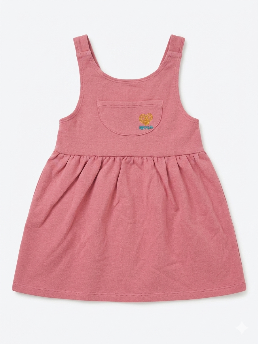 SD Baby Girl's Dusty Rose Dress With Embroidered Pocket Detail | SD In Lebanon