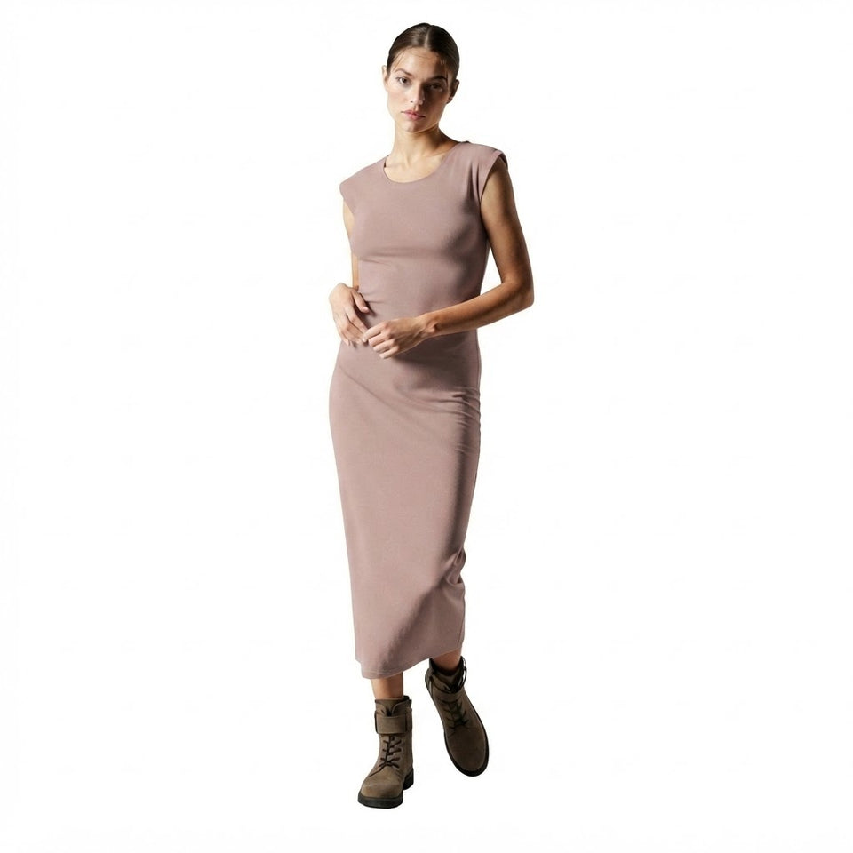 Sinsay Women's Tan Cap-Sleeve Maxi Dress