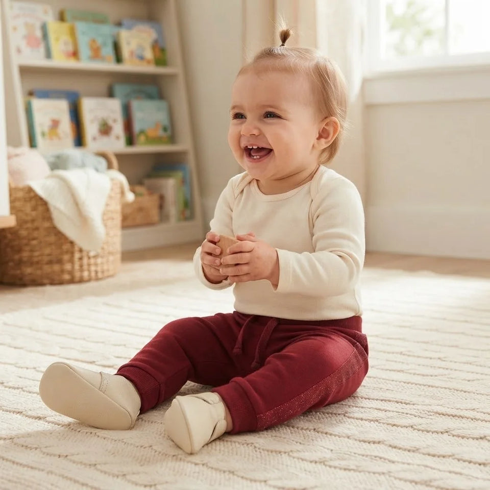 Sinsay Baby Girl's Burgundy Cuffed Ankles Sweatpants
