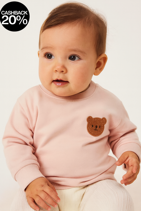 Sinsay Fox & Bunny Baby Girl's Pastel Pink Sweatshirt | Sinsay In Lebanon