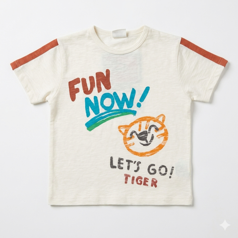 Zara Baby Boy's White "Let's Go Tiger" T-Shirt | Zara In Lebanon