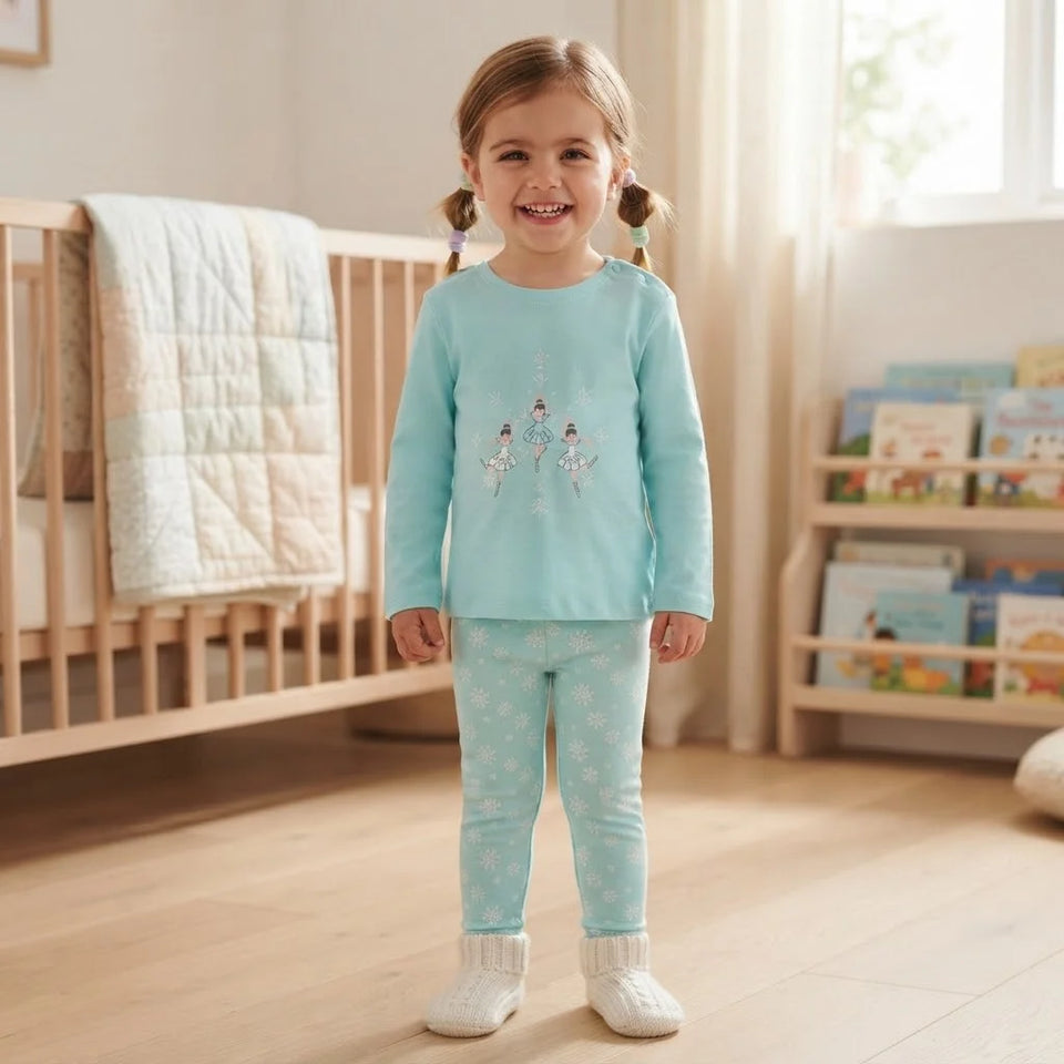 Sinsay Girl's Mint Green Graphic Print Pajama Set