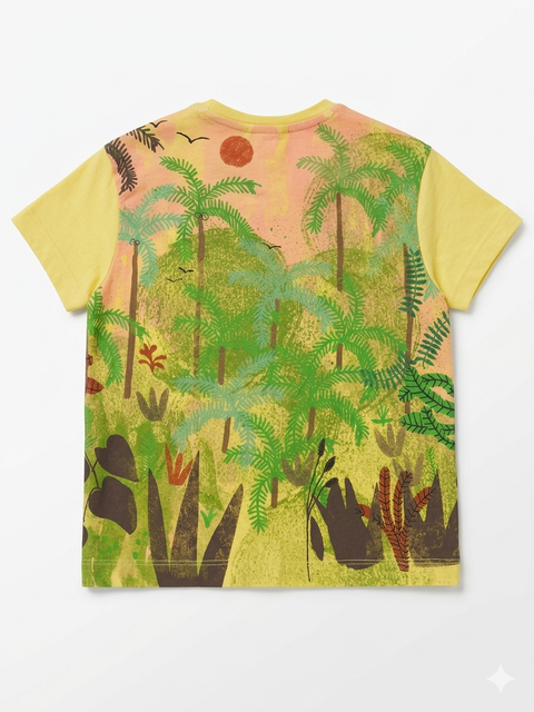 Zara Baby Boy's Yellow Jungle Animal Graphic Cotton T-Shirt | Zara In Lebanon