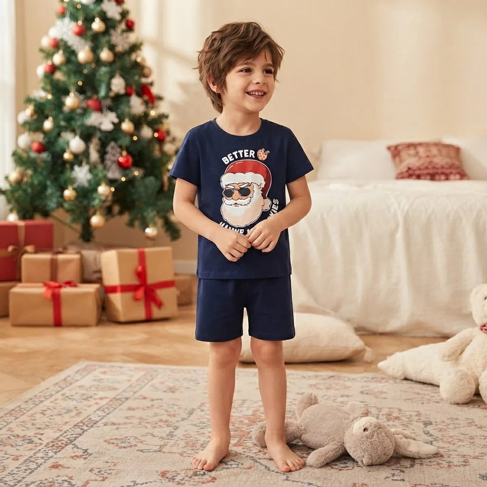 Sinsay Boy's Navy Santa Graphic Pajama Set