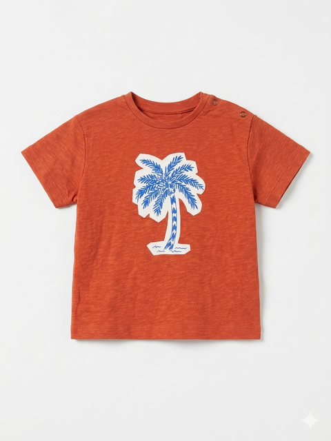 Zara Baby Boy's Brick Palm Tree Graphic Cotton T-Shirt | Zara In Lebanon