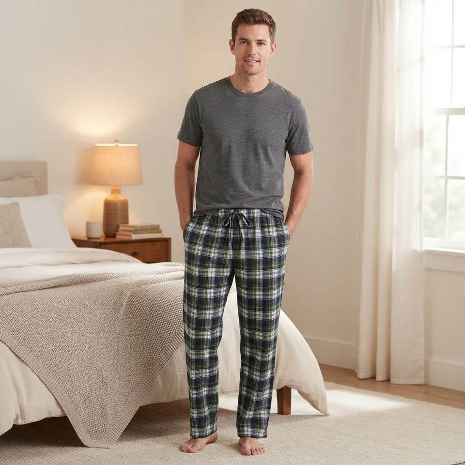 Hanes Men's Multicolor Plaid Flannel Pajama Bottom