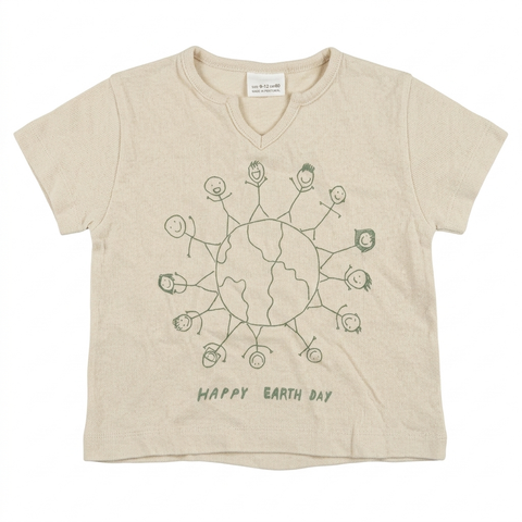 Zara Baby Boy's Beige "Happy Earth Day" Graphic T-Shirt | Zara In Lebanon