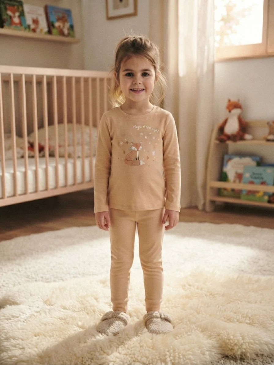 Sinsay Girl's Tan Printed Pajama Set