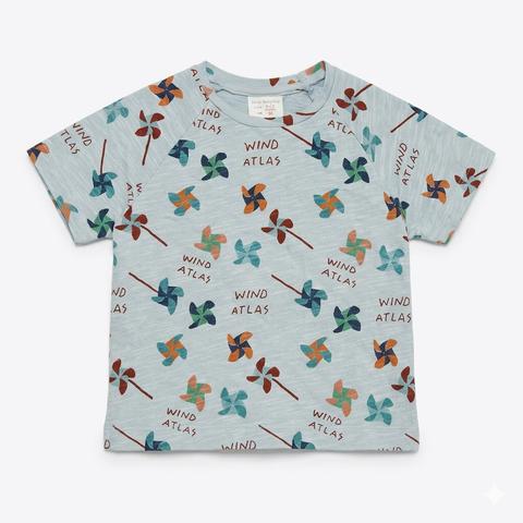 Zara Baby Boy's Grey "Wind Atlas" Graphic T-Shirt | Zara In Lebanon