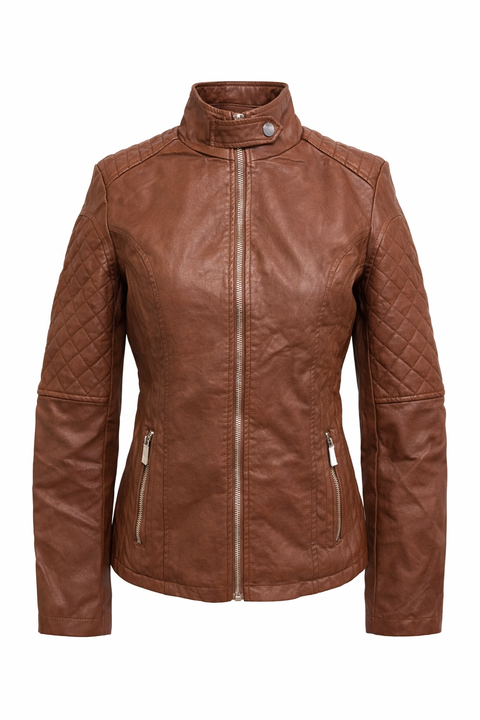 Inside Women's Brown Faux Leather Jacket | Inside In Lebanon