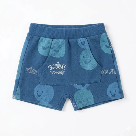 Zara Baby Boy's Blue "Smile Today" Printed Short With Kangaroo Packet | Zara In Lebanon